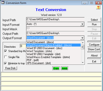 WordConvs screenshot