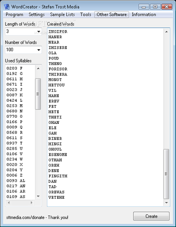 WordCreator screenshot