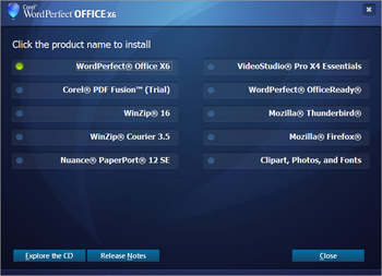 WordPerfect Office screenshot