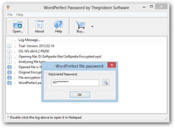 WordPerfect Password screenshot