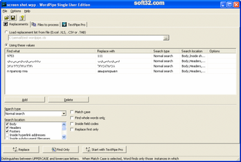 WordPipe Search and Replace for Word screenshot 3