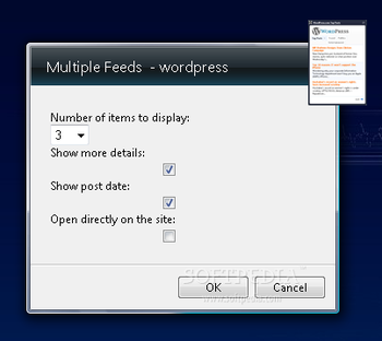 Wordpress Vista Gadget screenshot 2