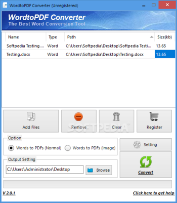 WordtoPDF Converter screenshot