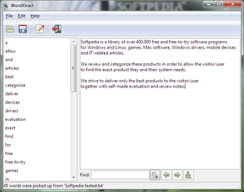 WordXtract screenshot