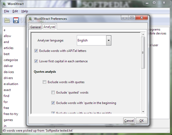 WordXtract screenshot 2