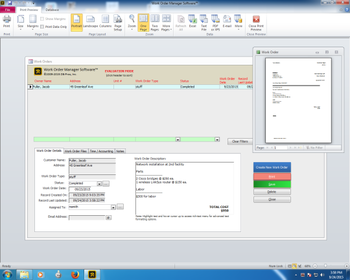 Work Order Manager Software screenshot