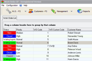 Work Order XP screenshot