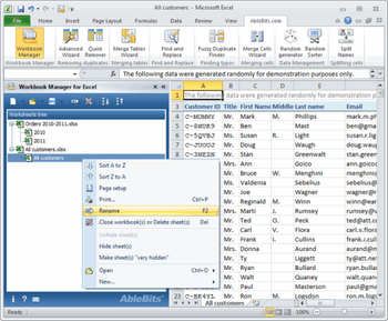 Workbook Manager for Excel screenshot
