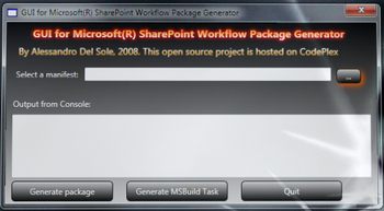 Workflow Package Generator GUI screenshot 2
