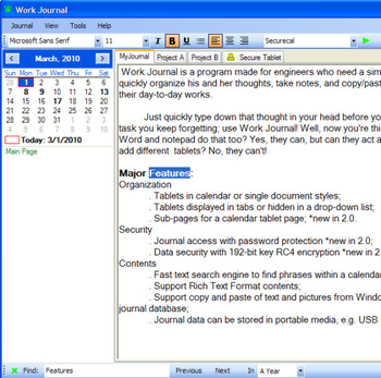 WorkJournal screenshot