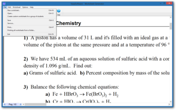 Worksheet Generator for Chemistry screenshot 2