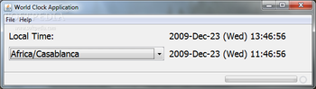 World Clock Application screenshot