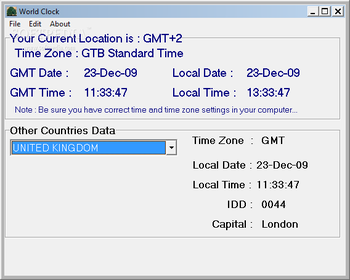 World Clock screenshot