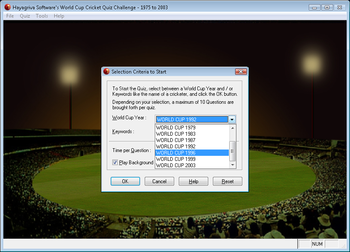 World Cup Cricket Quiz Challenge screenshot