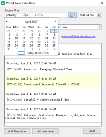 World Time Calculator screenshot 2