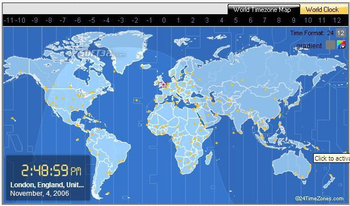 World Time Clock &  Map screenshot
