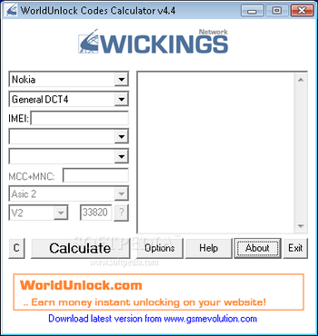 WorldUnlock Codes Calculator screenshot