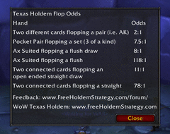 WoW Texas Holdem Flop Odds screenshot