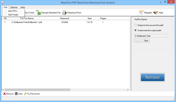 WowTron PDF Restriction Remover screenshot 2