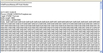 WriteProcessMemory Monitor screenshot