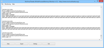 WriteProcessMemory Monitor screenshot