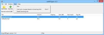 wxMP3gain screenshot 2