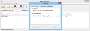 wxMP3gain screenshot 3