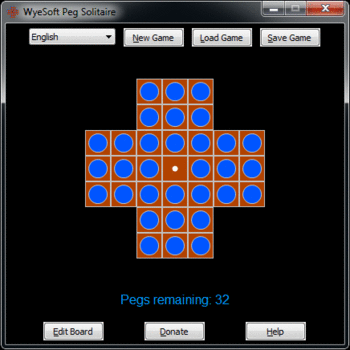 WyeSoft Peg Solitaire screenshot