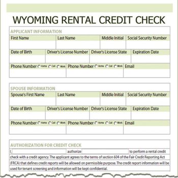 Wyoming Rental Credit Check screenshot
