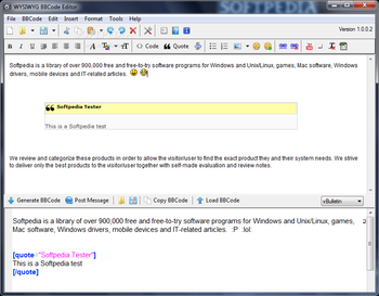 WYSIWYG BBCode Editor screenshot