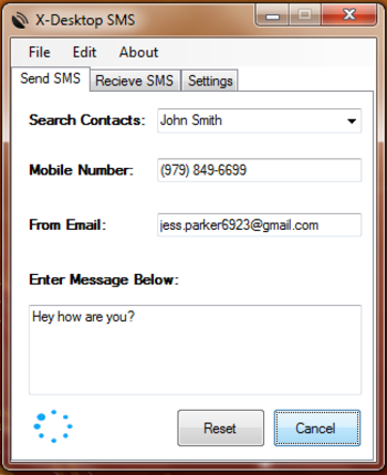 X-Desktop SMS screenshot