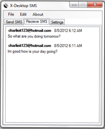 X-Desktop SMS screenshot 2
