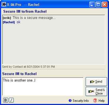 X-IM: Encrypted Instant Messaging screenshot