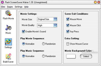 x software Flash ScreenSaver Maker screenshot 3