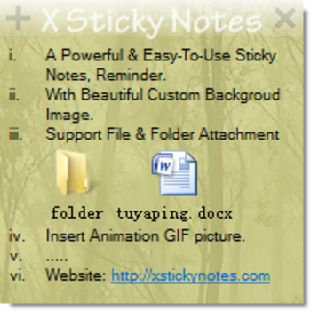 X Sticky Notes screenshot