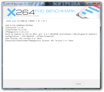 x264 FHD Benchmark screenshot