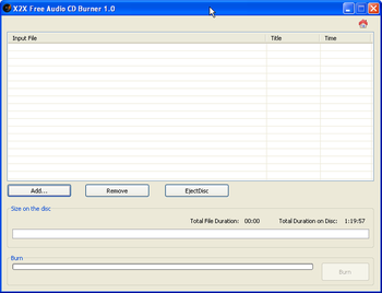 X2X Free Audio CD Burner screenshot