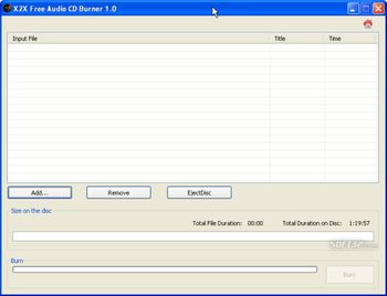 X2X Free Audio CD Burner screenshot 2