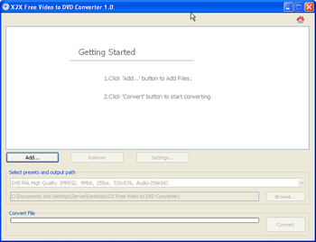 X2X Free Video to DVD Converter screenshot