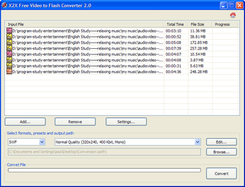 X2X Free Video to Flash Converter screenshot