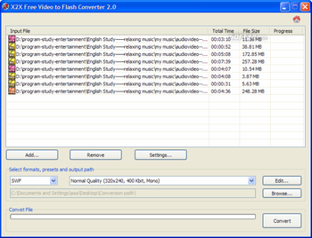 X2X Free Video to Flash Converter screenshot 2