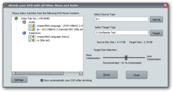 xantia DVD Shrinker screenshot 2