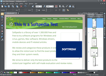 Xara Web Designer screenshot