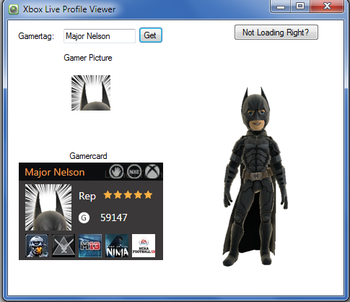 Xbox Live Profile Viewer screenshot
