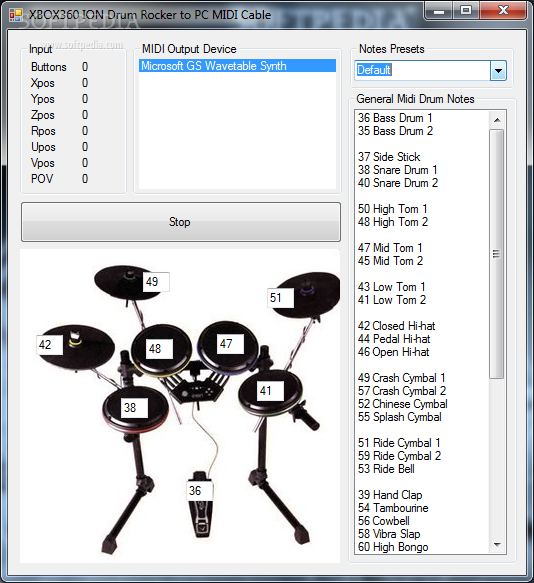 XBOX360 ION Drum Rocker to MIDI Download Free with Screenshots and Review