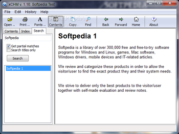 xCHM screenshot