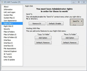 XdN Tweaker Portable screenshot
