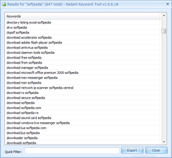 Xedant Keyword Tool screenshot 2