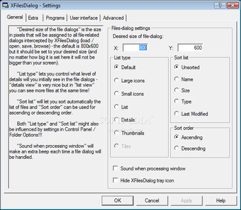 XFilesDialog screenshot 2