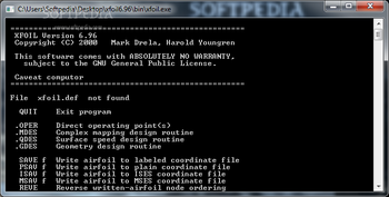 XFOIL screenshot